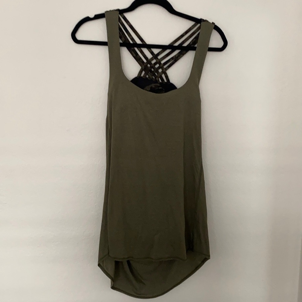 Womens Lululemon Green Camo Racerback Tank Top